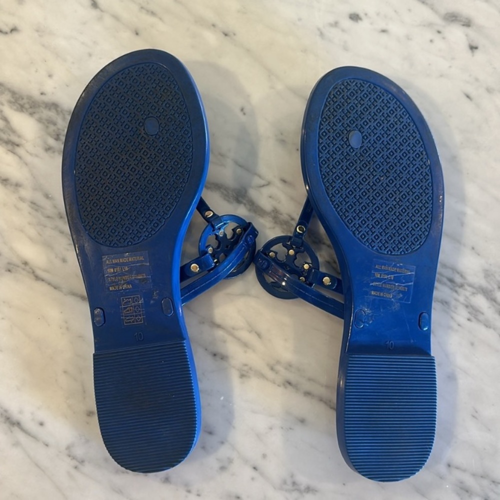 Tory Burch Blue Mini Miller Jelly Sandals Jellies Summer Water Beach Sandals 10 - Picture 2 of 2